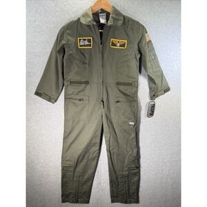 Trooper Clothing Kids Flight Suit Costume Stealth F-117 Patch USA Size XL (9-10)